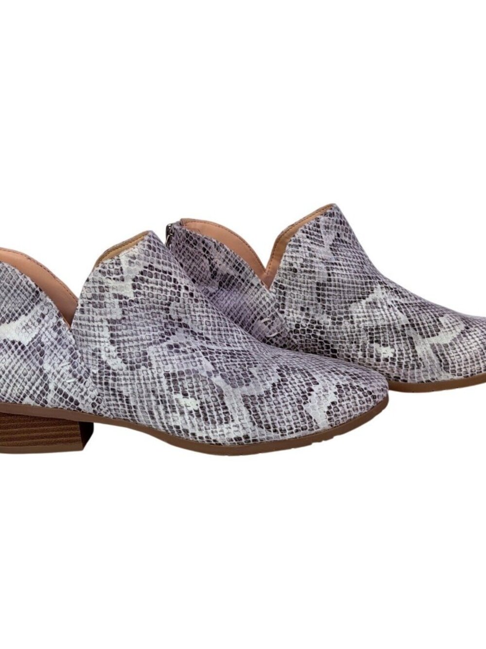 Kenneth Cole Reaction Women's Snake Skin Print Back Zip Bootie Boots Sze 9.5/40 - Picture 3 of 7
